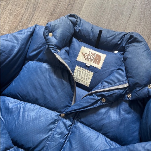 Vintage 80's The North Face Brown Label Down Puffer Jacket Blue Mens Large - Picture 3 of 8